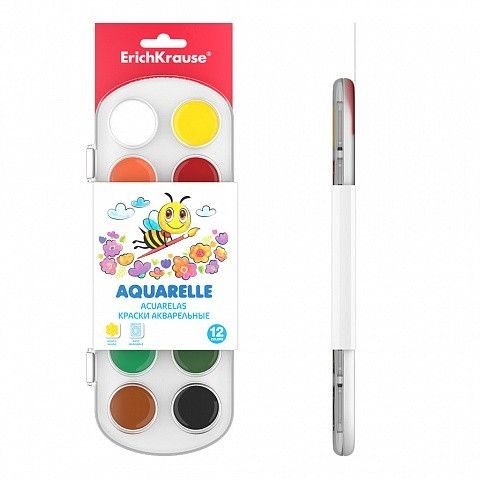 Acuarele semi-uscate cu miere, 12 culori, pensula inclusa, pentru hobby sau scoala - imagine 4
